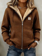 Sandra | Sherpa-Lined Quilted Zip-Up Hooded Jacket