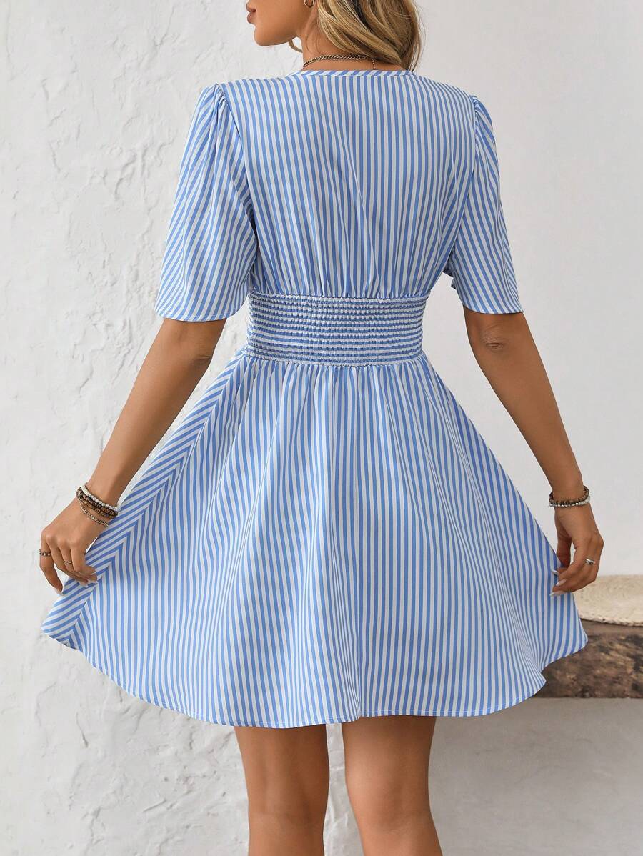 ISLA™ | Striped Wrap Summer Dress
