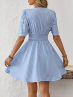 ISLA™ | Striped Wrap Summer Dress