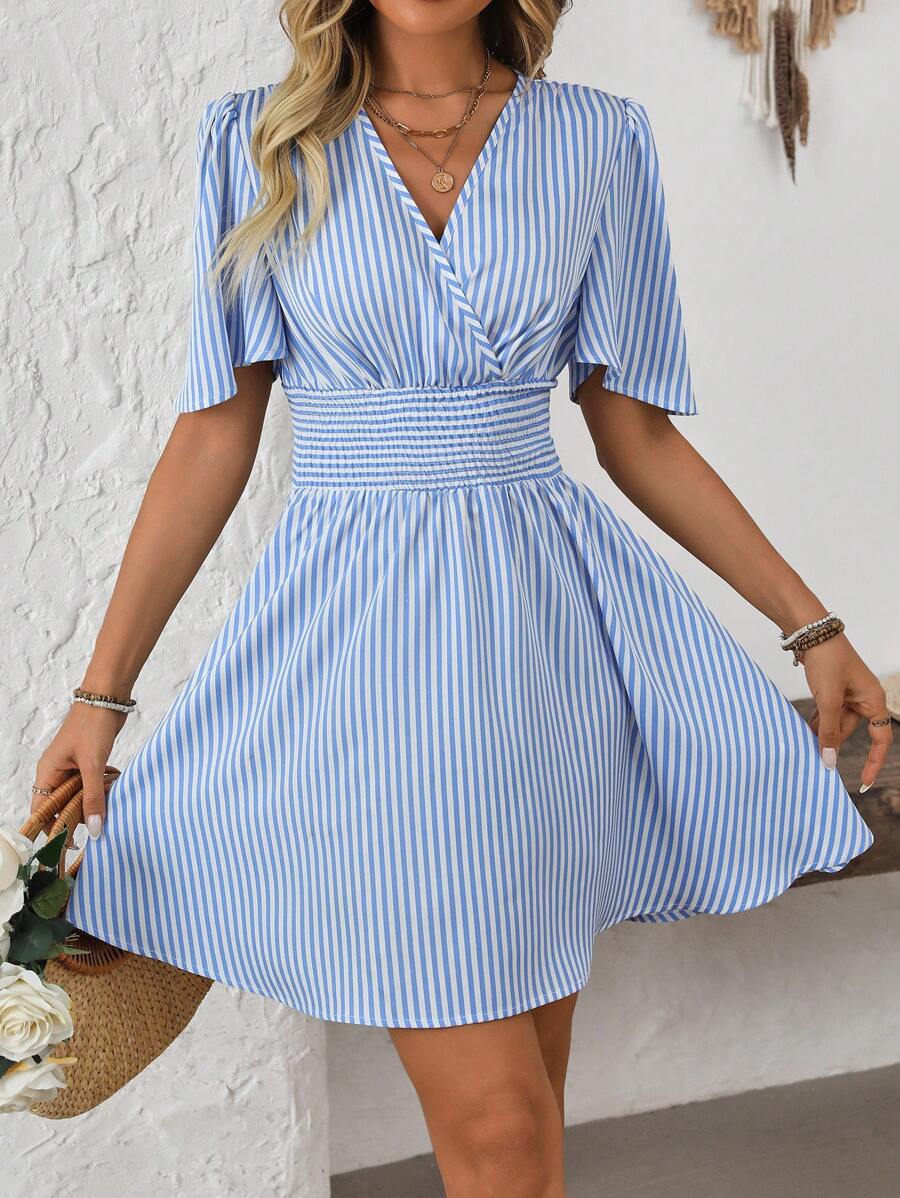ISLA™ | Striped Wrap Summer Dress