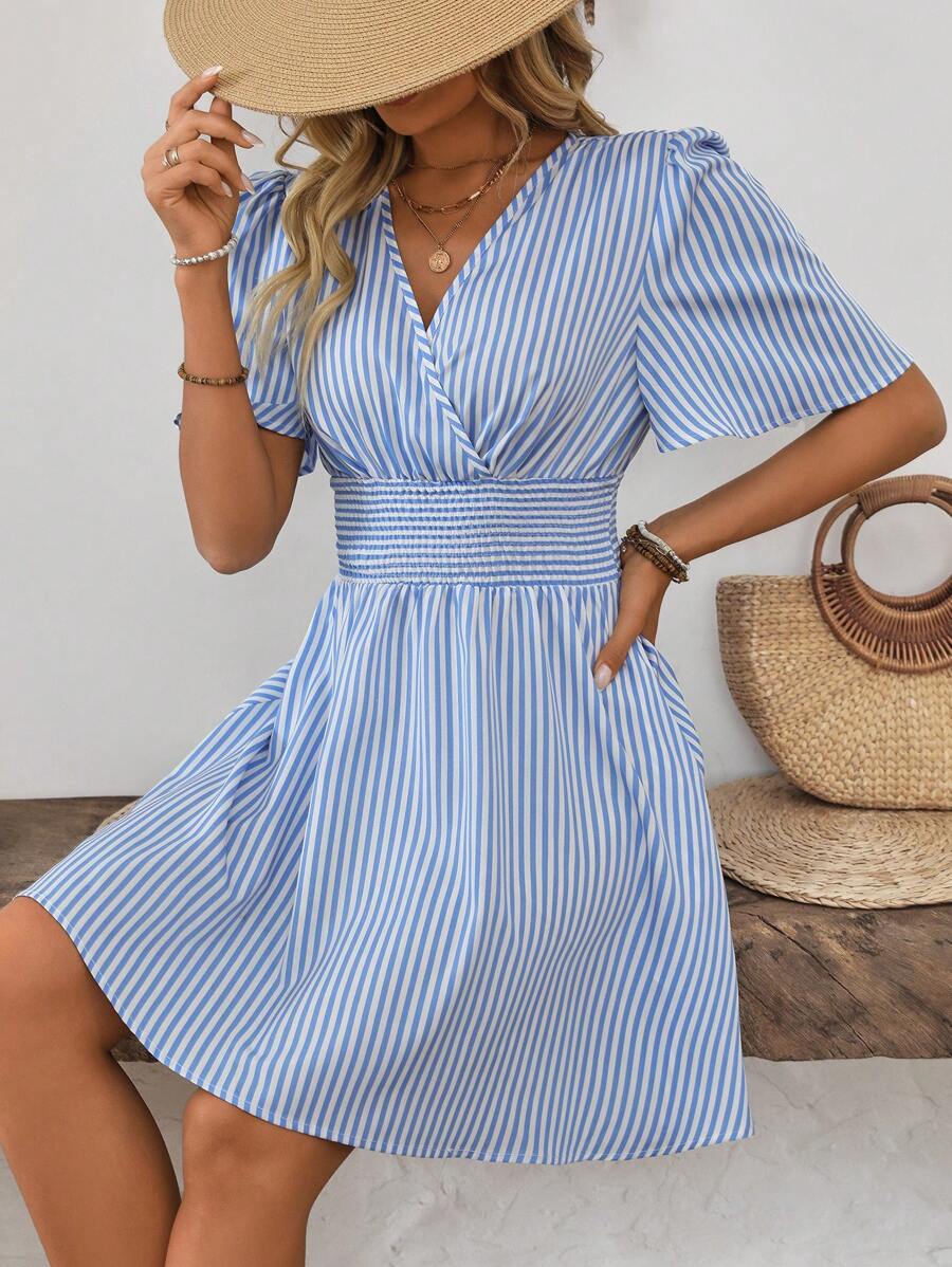 ISLA™ | Striped Wrap Summer Dress