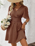 ISLA™ | Striped Wrap Summer Dress