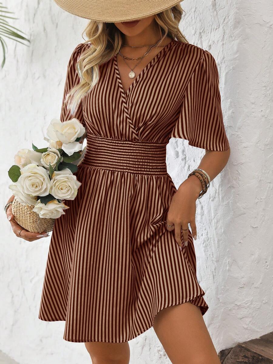 ISLA™ | Striped Wrap Summer Dress