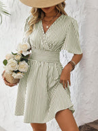 ISLA™ | Striped Wrap Summer Dress
