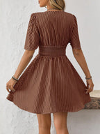 ISLA™ | Striped Wrap Summer Dress