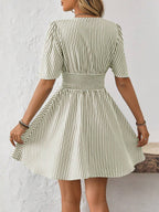 ISLA™ | Striped Wrap Summer Dress