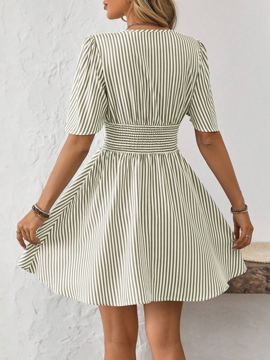 ISLA™ | Striped Wrap Summer Dress