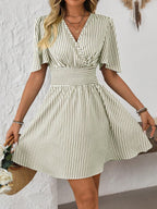 ISLA™ | Striped Wrap Summer Dress