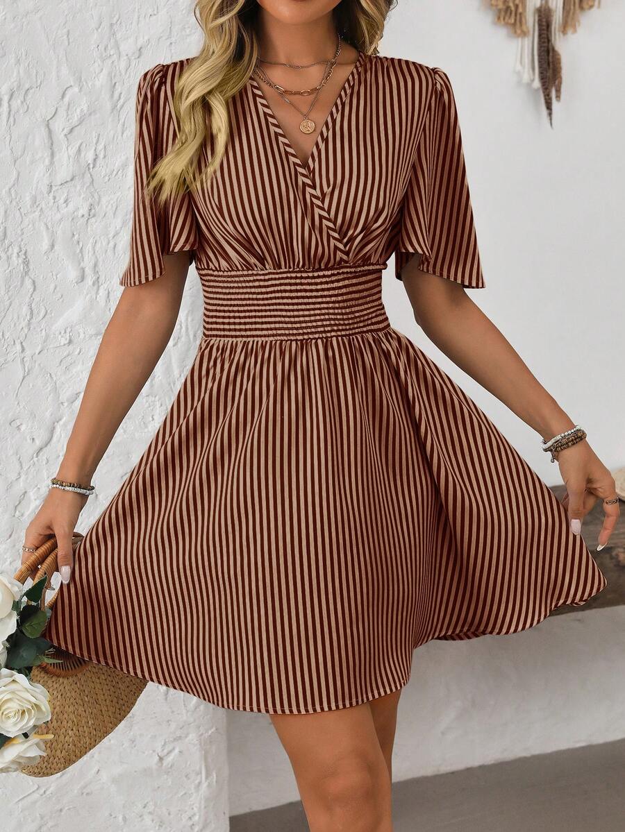 ISLA™ | Striped Wrap Summer Dress
