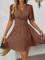 ISLA™ | Striped Wrap Summer Dress