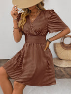 ISLA™ | Striped Wrap Summer Dress