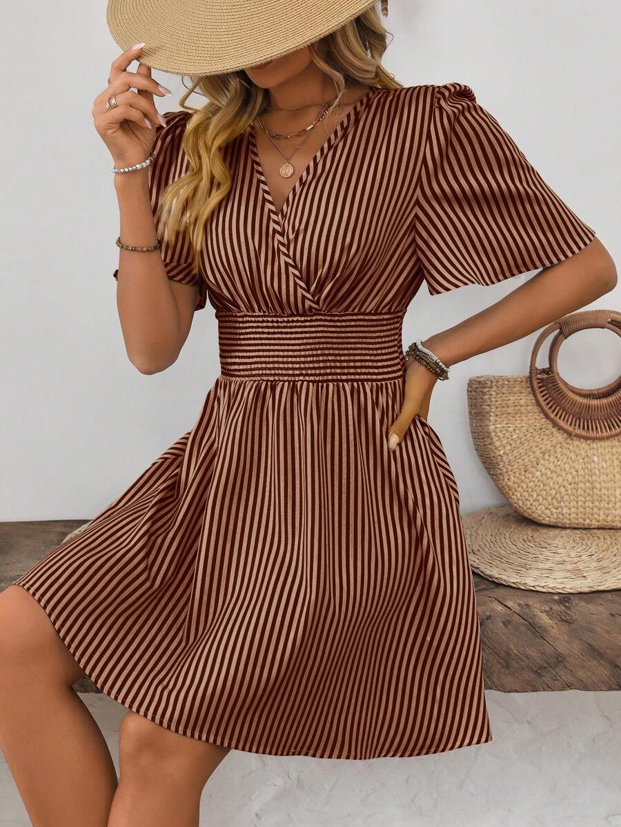 ISLA™ | Striped Wrap Summer Dress