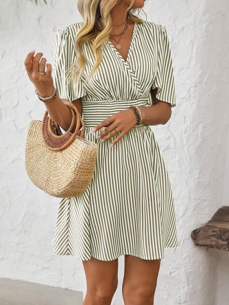 ISLA™ | Striped Wrap Summer Dress