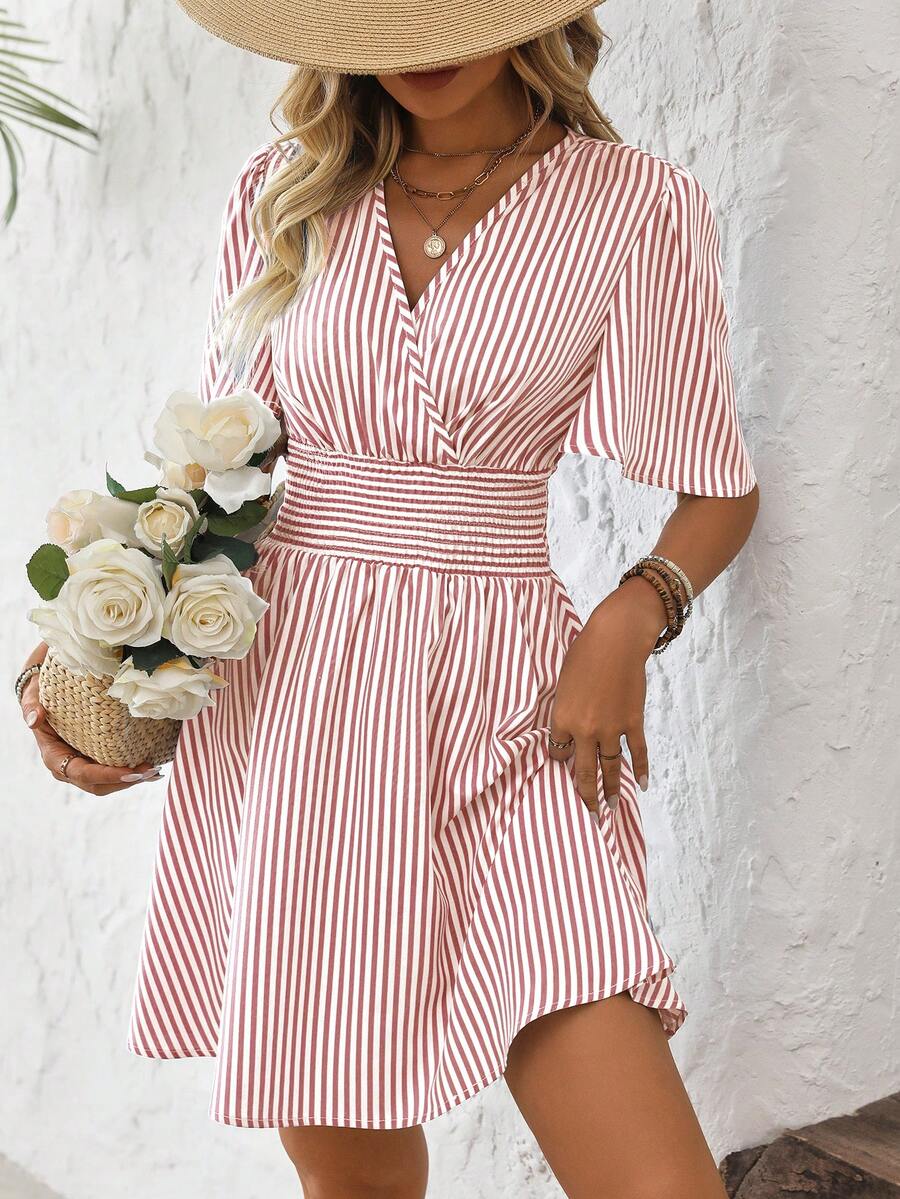 ISLA™ | Striped Wrap Summer Dress