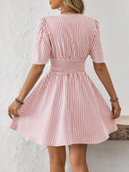 ISLA™ | Striped Wrap Summer Dress