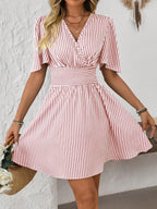 ISLA™ | Striped Wrap Summer Dress