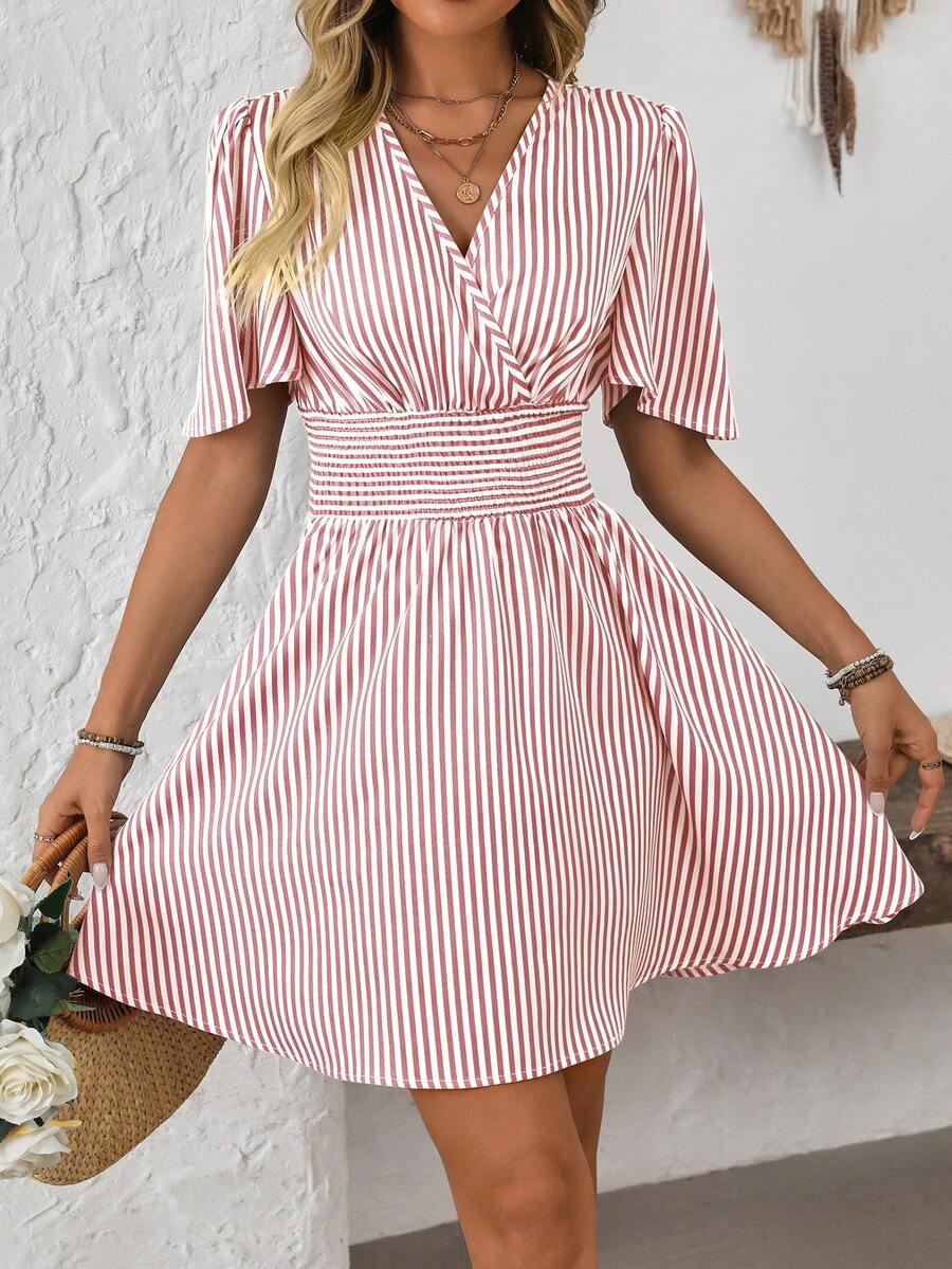 ISLA™ | Striped Wrap Summer Dress
