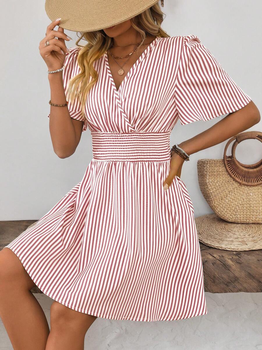 ISLA™ | Striped Wrap Summer Dress