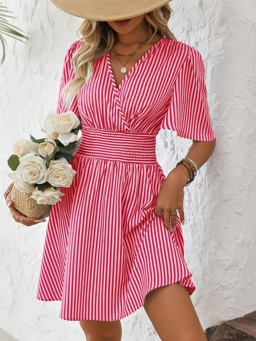 ISLA™ | Striped Wrap Summer Dress