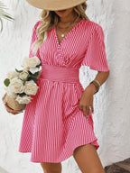 ISLA™ | Striped Wrap Summer Dress