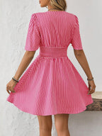 ISLA™ | Striped Wrap Summer Dress