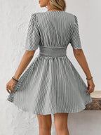 ISLA™ | Striped Wrap Summer Dress
