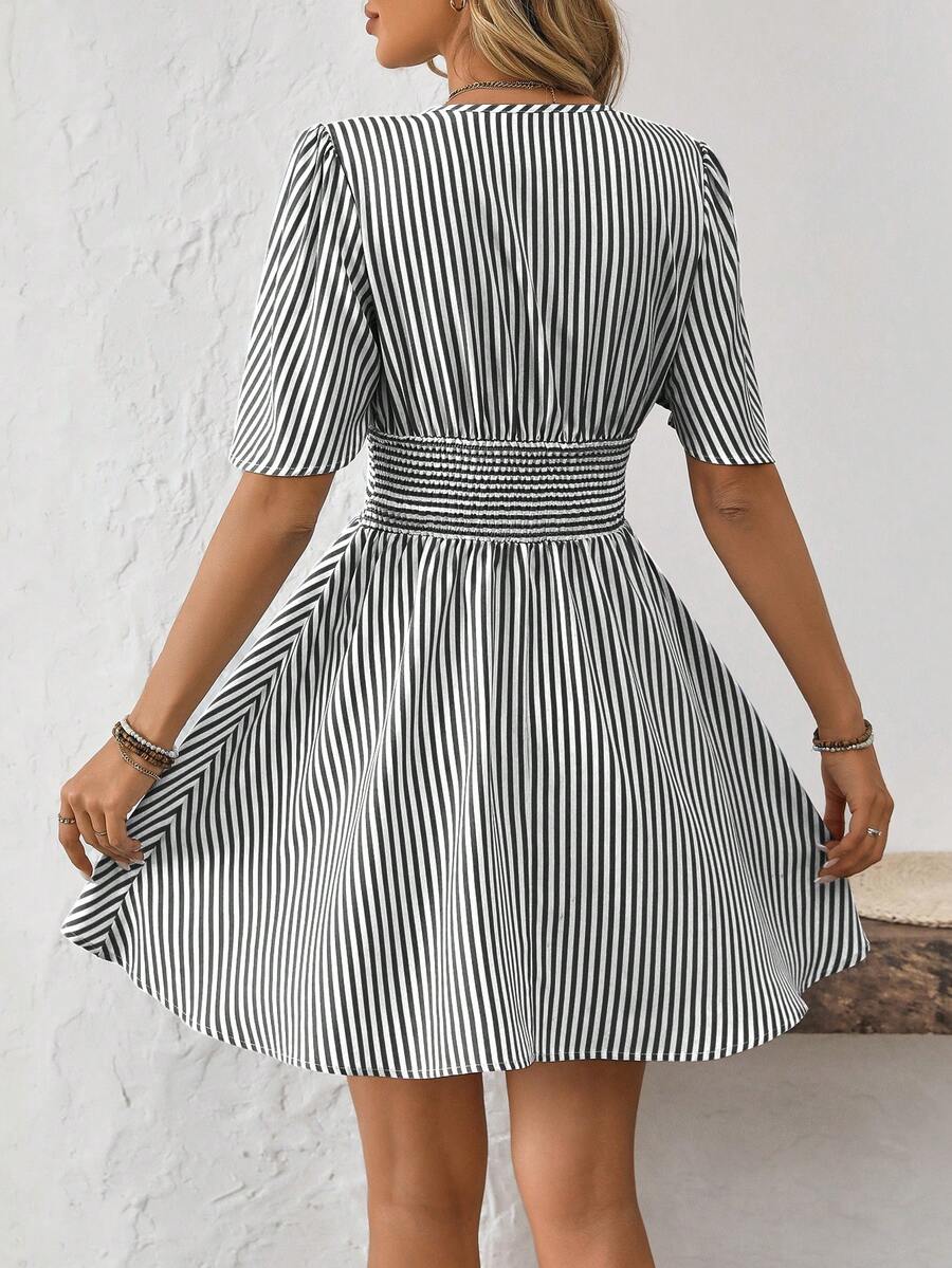 ISLA™ | Striped Wrap Summer Dress