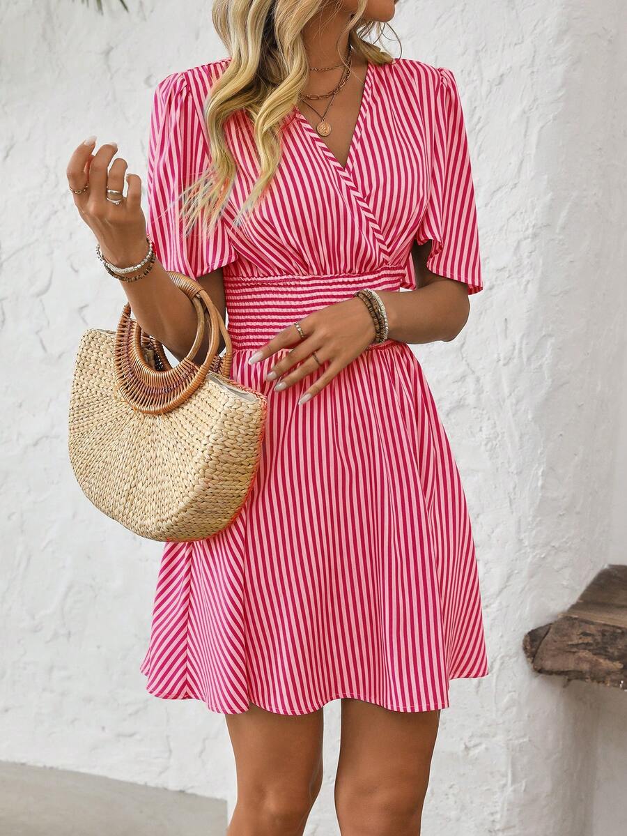 ISLA™ | Striped Wrap Summer Dress