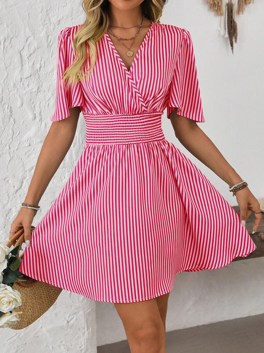 ISLA™ | Striped Wrap Summer Dress