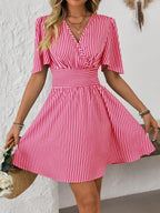 ISLA™ | Striped Wrap Summer Dress