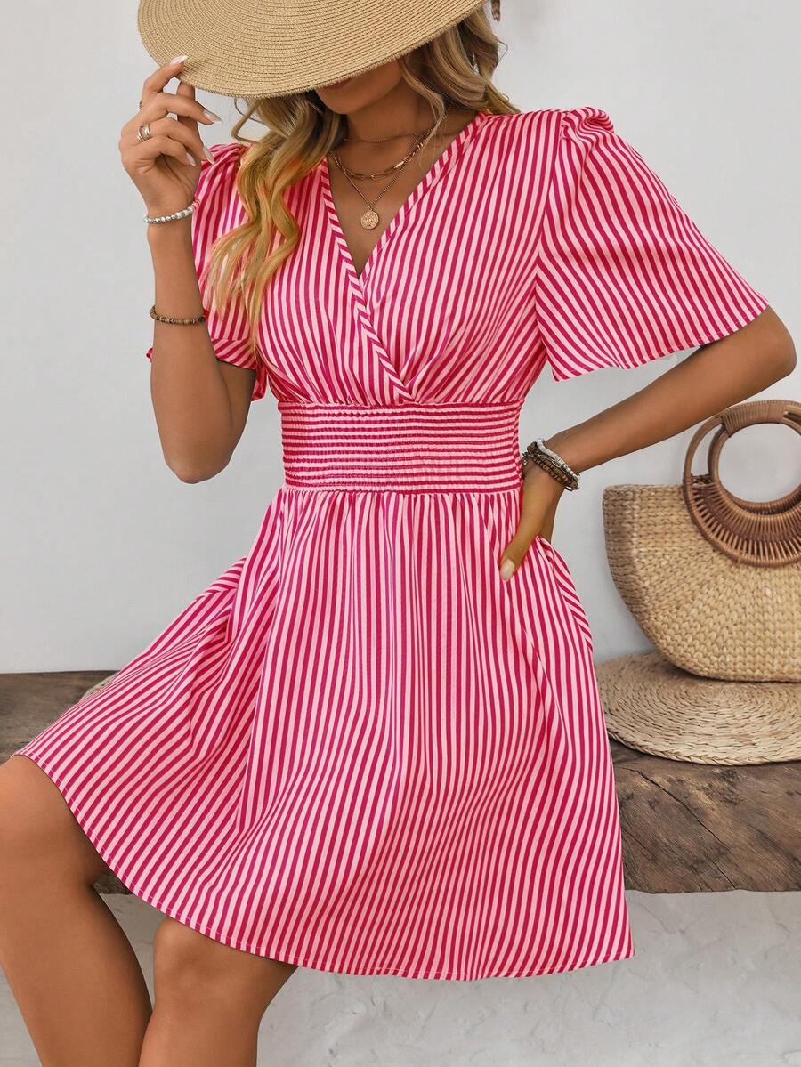 ISLA™ | Striped Wrap Summer Dress