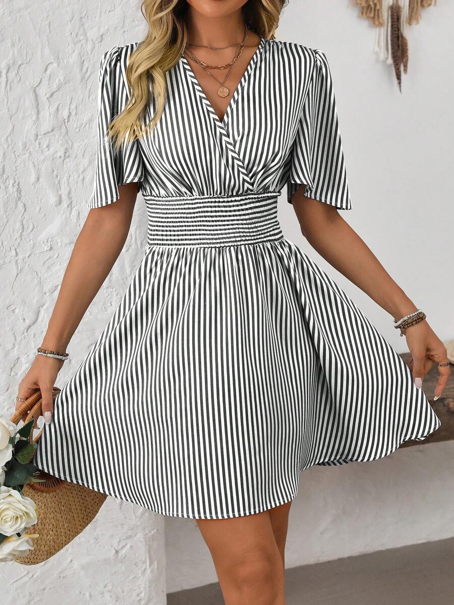 ISLA™ | Striped Wrap Summer Dress
