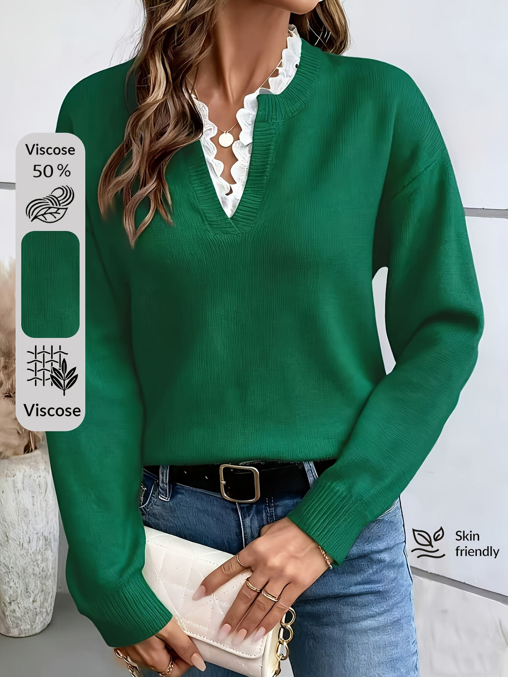 Rosalie™ Lace Collar Sweater