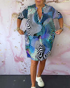 MARI™ - Colorful V-Neck Dress