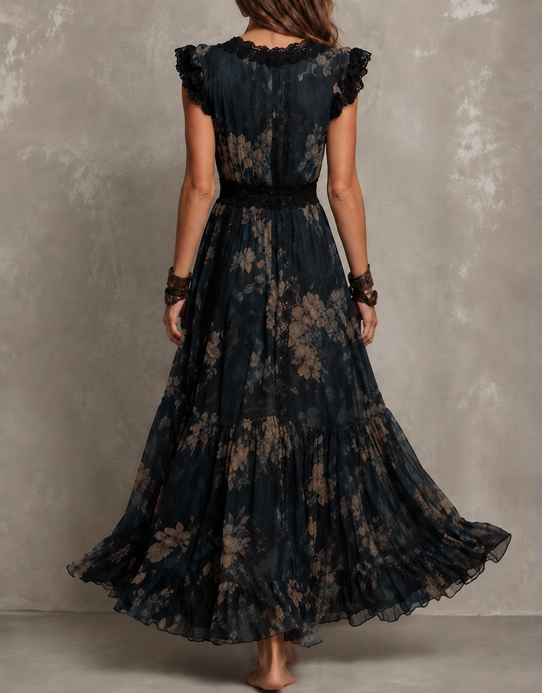 Floral Chiffon Maxi Dress