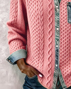 Andrea | Long-Sleeve Shirt with Denim Patchwork