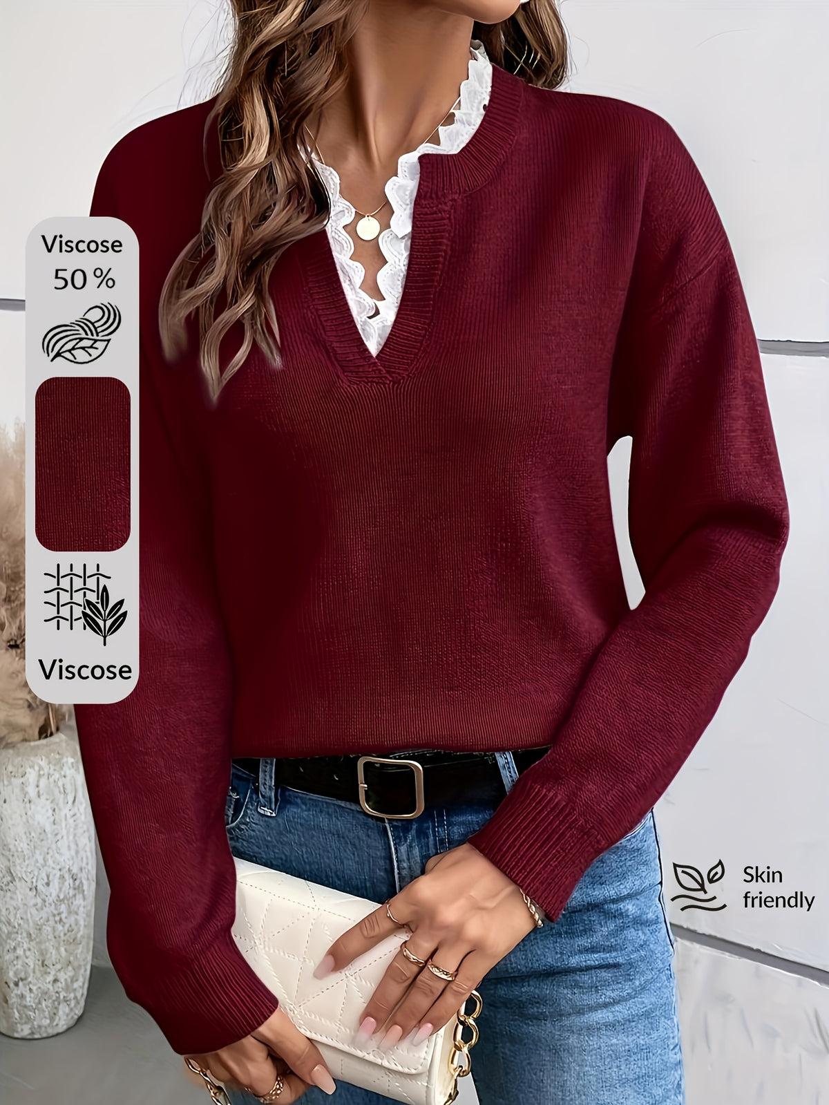 Rosalie™ Lace Collar Sweater