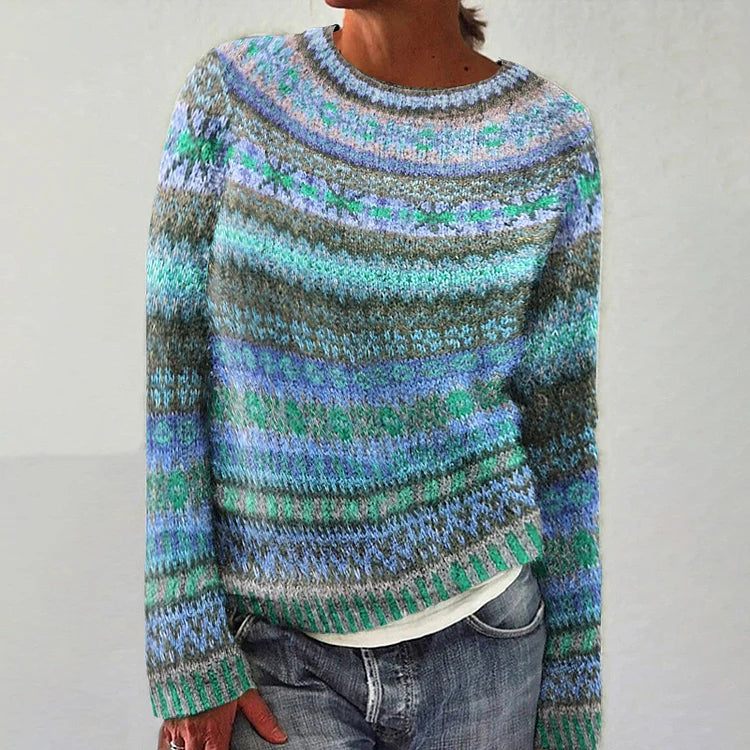 Women’s Cozy Patterned Knit Sweater