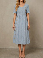 Riviera Striped Midi Dress
