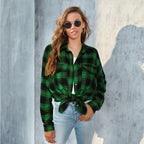 TORI™ - Vintage Plaid Button Down Long Sleeve Blouse