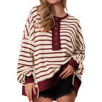 POLANA™ - Casual Oversized Striped Long Sleeve Sweatshirt