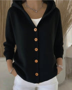Darienne™ | Hooded Button-Up Knit Cardigan