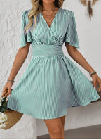 ISLA™ | Striped Wrap Summer Dress