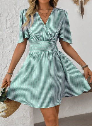 ISLA™ | Striped Wrap Summer Dress
