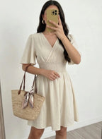 ISLA™ | Striped Wrap Summer Dress