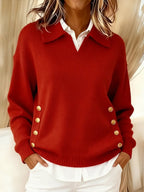 Vynette™ | V-Neck Sweater with Collar