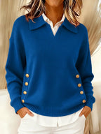 Vynette™ | V-Neck Sweater with Collar