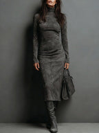 Mildred™ Elegant Suede Maxi Dress